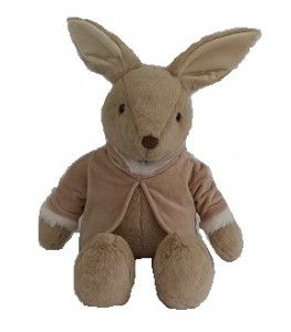 JH-1081A Plush Rabbit with clothes in Light Brown color