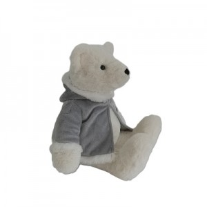 JH-1082A Plush Bear with clothes in Cream color