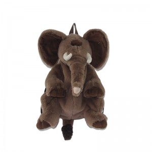 JH-1046E Plush Elephant bagpack in Brown color 50cm