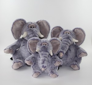 JH-1045A Plush Elephant in Brown color