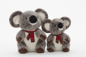 JH-9965A Plush Koala with scarf in Brown color