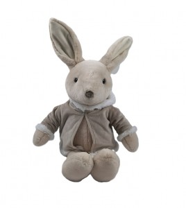 JH-1081B Plush Rabbit with clothes in Cream color