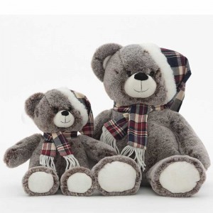 mobao Plush Bear with hat and scarf Brown