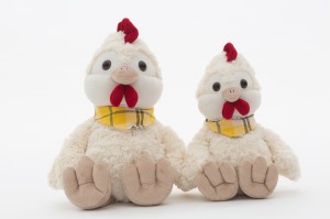 JH-1020 Plush Chicken with scarf in Cream color