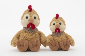 JH-1021 Plush Chicken with scarf in Brown color