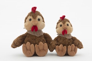 JH-1022 Plush Chicken with scarf in Dark Brown color