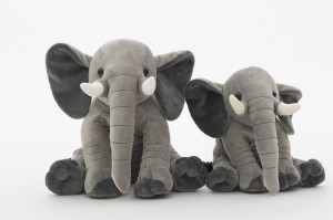 JH-1015 Plush Elephant Sitting position in Grey color