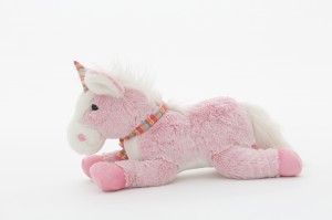 JH-9952D Plush Lying Unicorn with scarf in Pink color