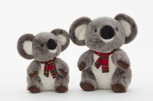 JH-9965A Plush Koala with scarf in Brown color