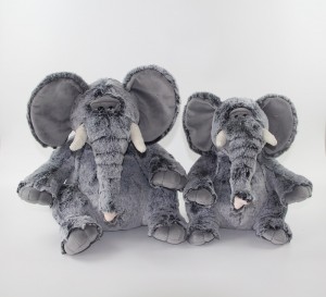 JH-1045B Plush Elephant in Brown color