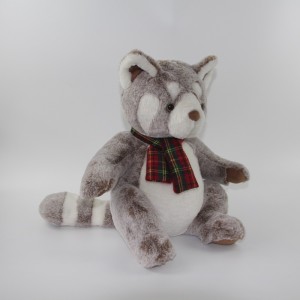 JH-1069D Plush Raccoon in Brown color