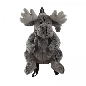 JH-1076C Plush Reindeer bagpack in Grey color 50cm