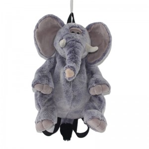 JH-1046A Plush Elephant bagpack in Light Grey color 50cm