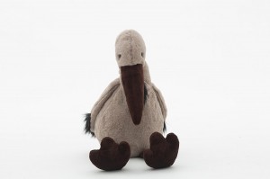 JH-9930C Plush Bird in Light Grey color