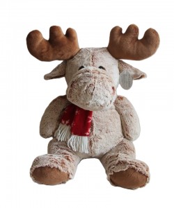 JH-9925C Plush Reindeer with scarf in Brown color