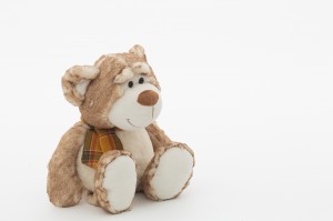 JH-9964B Plush Bear with scarf in Light Brown color