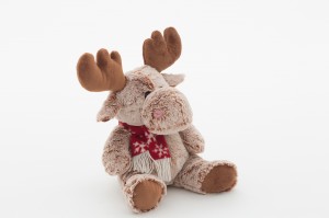 JH-9925C Plush Reindeer with scarf in Brown color