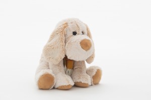 JH-9996A Plush Dog with scarf sitting position in cream color