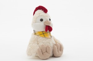 JH-1020 Plush Chicken with scarf in Cream color