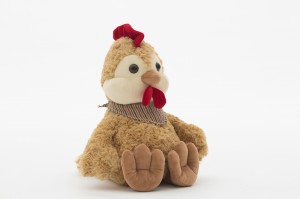 JH-1021 Plush Chicken with scarf in Brown color