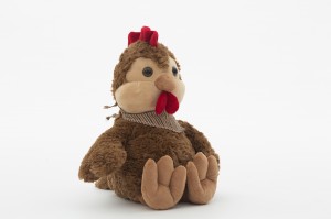 JH-1022 Plush Chicken with scarf in Dark Brown color