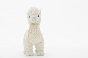 JH-9849D Plush Alpaca standing position in White color