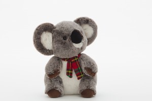 JH-9965A Plush Koala with scarf in Brown color