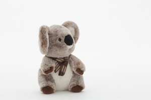 JH-9965B Plush Koala with scarf in Light Brown color