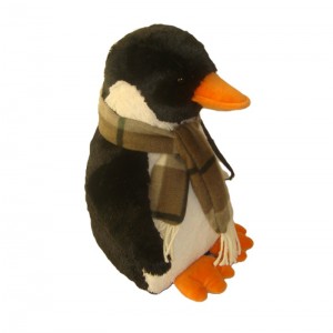 JH-9848A Plush Penguin with Scarf in Black +White color