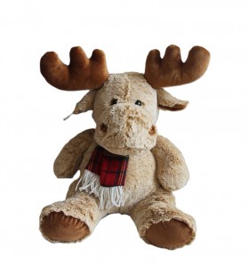 JH-9925B Plush Reindeer with scarf in Light Brown color