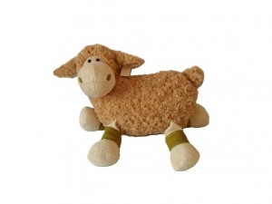 JH-9874B Plush Lying Lamb in Brown color