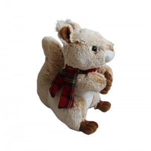 JH-9926B Plush Squirrel in Beige color with Scarf