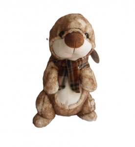 JH-9951C Plush Marmot in Light Brown color with scarf