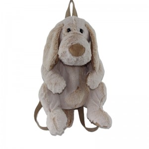 JH-1071A Plush Dog bagpack in Cream color 50cm