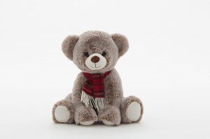 JH-9995B Plush Bear with scarf sitting position in Light Brown color