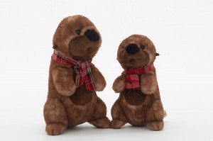 JH-9951D Plush Marmot in Brown color with scarf