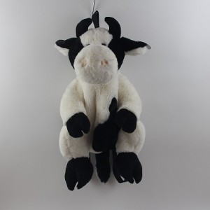 JH-1052C Plush Cow backpack in Cream+Black color 50cm