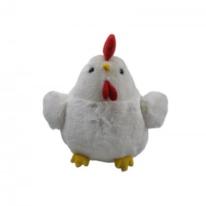 JH-1127A Plush Chicken standing in White color