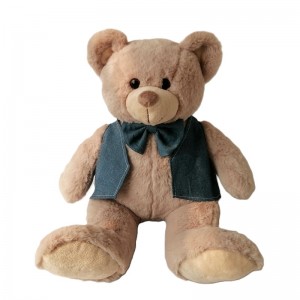 JH-1092B-1 Plush Bear with Waist coat in Brown color