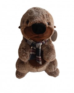 JH-9951E Plush Marmot in Brown color with scarf