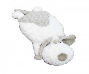 JH-1107B Plush Pillow Dog in Cream + Light Brown Color 60cm