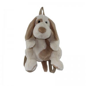 JH-1071B Plush Dog bagpack in Cream+Light Brown color 50cm