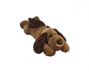 JH-9872A Plush Lying dog in brown color with Scarf