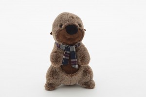 JH-9951E Plush Marmot in Brown color with scarf