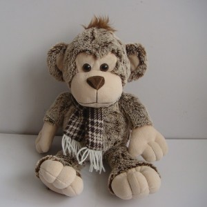 JH-9868A Plush Monkey in Brown color with Scarf