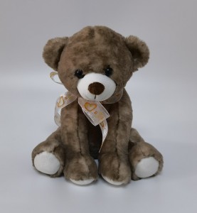 JH-9995D-1 Plush bear with bow in Brown color