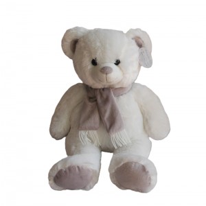 JH-9959E Plush Bear with scarf in Biege color