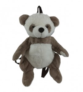 JH-1047B Plush Panda bagpack in Brown color 50cm