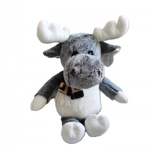 JH-9999A Plush Reindeer with scarf in Grey color