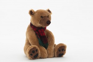 JH-9908A Plush Polar bear in Brown color with scarf